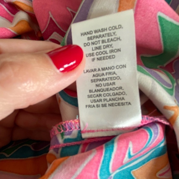 NICOLE MILLER FLORAL PRINTED‎ SATIN DRESS WOMENS SIZE LARGE - Picture 7 of 7